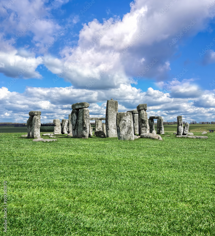 Stonehenge with dramatic sky in England