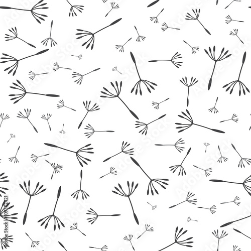 Fototapeta Naklejka Na Ścianę i Meble -  Seamless background with dandelions on white background