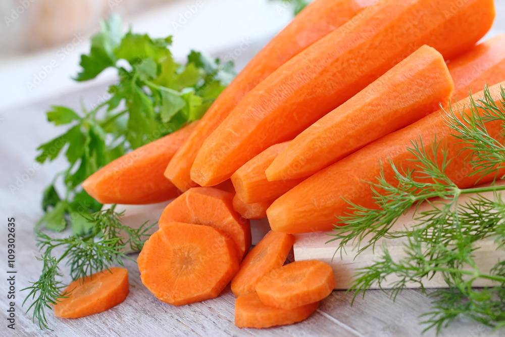 Fresh carrot prepared for cooking Fresh carrot prepared for cooking