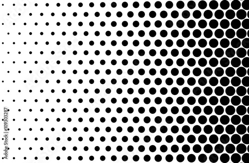 Basic halftone dots effect in black and white color. Halftone effect. Dot halftone. Black white halftone. Halftone background. Right to left.