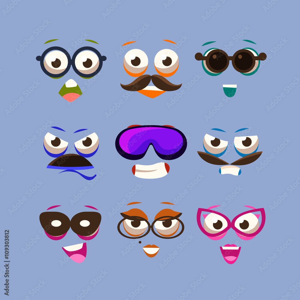 Facial Design Elements Collection Facial Design Elements Collection