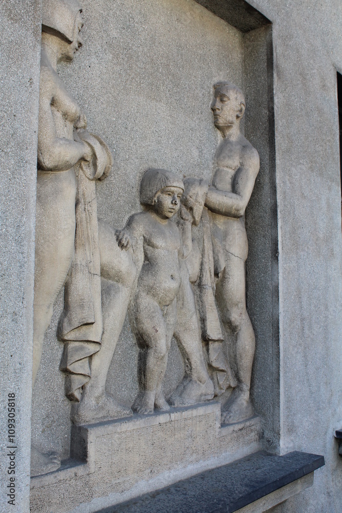 statue on the facade