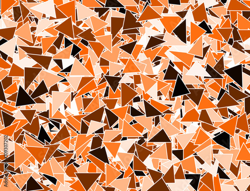 Abstract geometric low poly orange mosaic scattered background