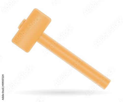 Mallet with wooden handle