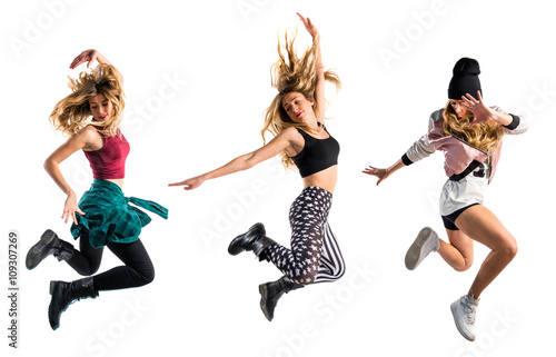 Fototapeta Naklejka Na Ścianę i Meble -  Woman dancing street dance
