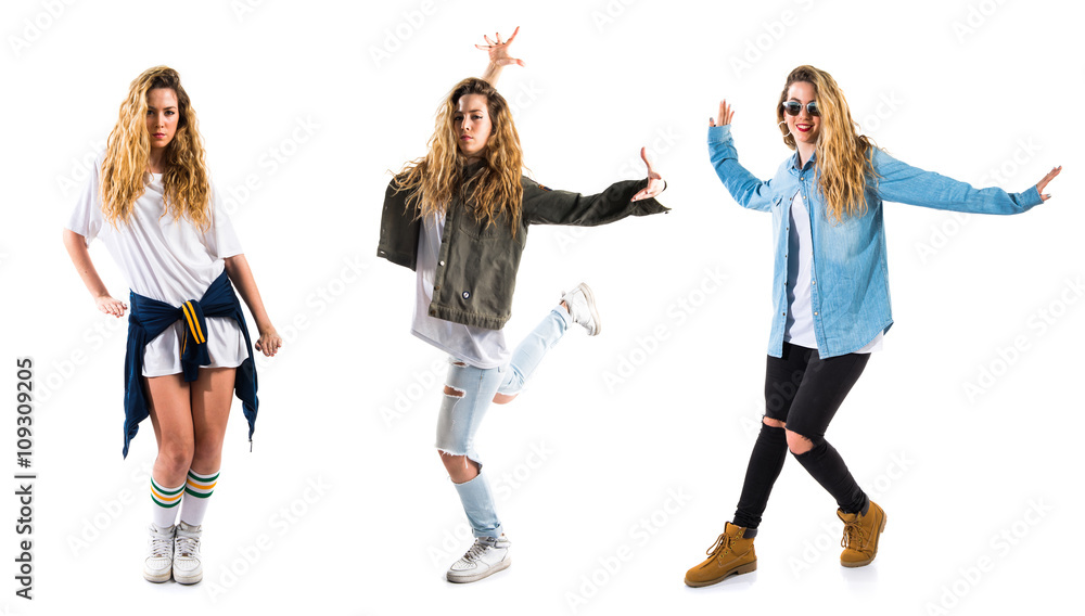 Fototapeta premium Blonde woman dancing