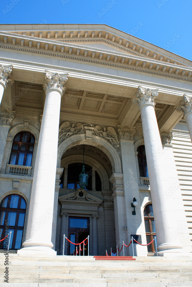 entrance inside of the Serbian Parliament in Belgrade