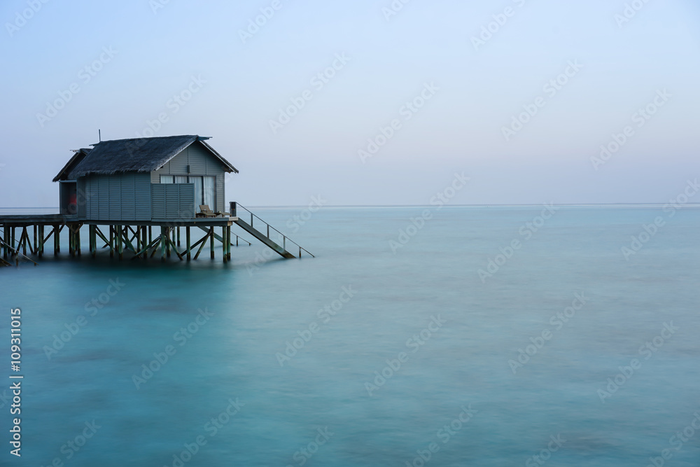 Maldives island, water villas resort
