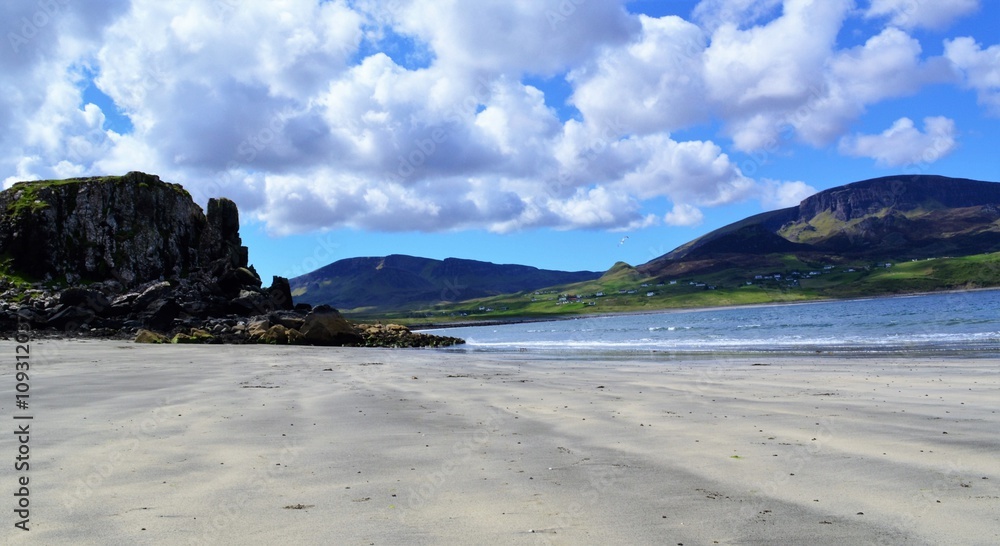 An image of Staffin beach on the Isle of Skye.