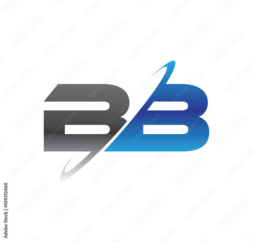 bb initial logo with double swoosh blue and grey bb initial logo with double swoosh blue and grey