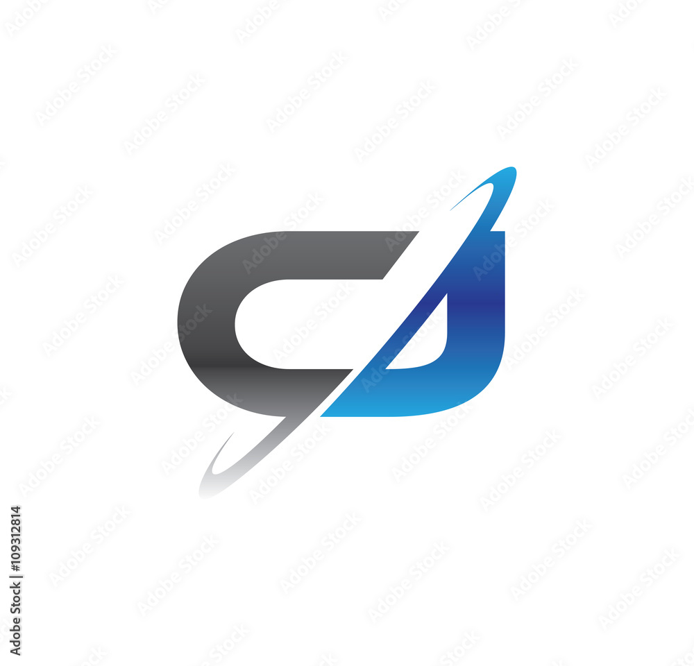cj initial logo with double swoosh blue and grey cj initial logo with double swoosh blue and grey