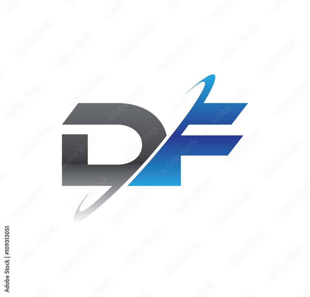 df initial logo with double swoosh blue and grey df initial logo with double swoosh blue and grey