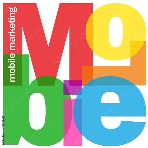 MOBILE MARKETING Vector Letters Collage