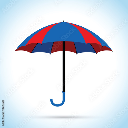 blue and red umbrella