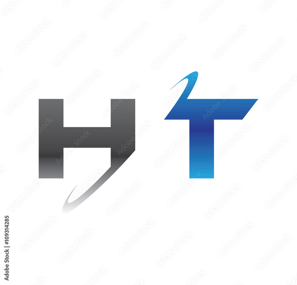 ht initial logo with double swoosh blue and grey ht initial logo with double swoosh blue and grey