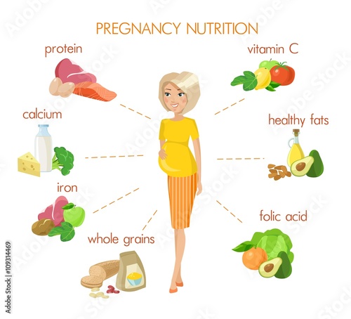 Detailed pregnancy nutrition infographic