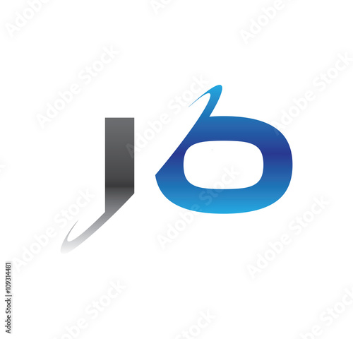 io initial logo with double swoosh blue and grey