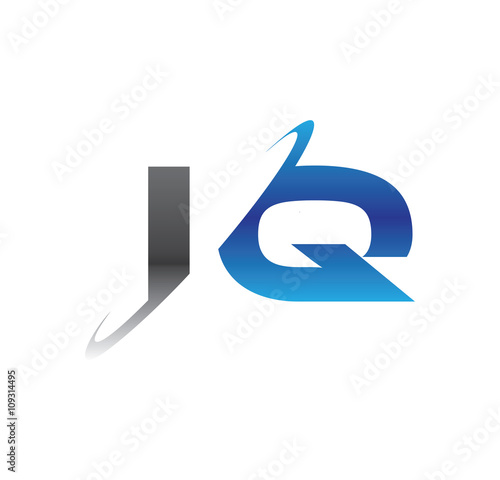 iq initial logo with double swoosh blue and grey