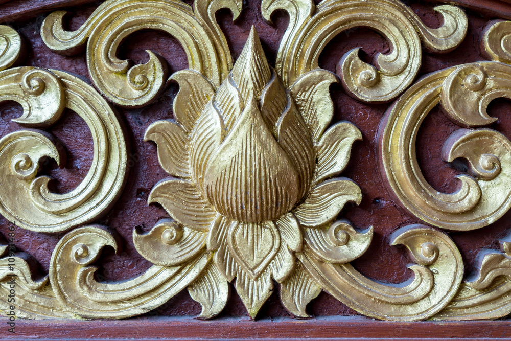 Thai wood carved pattern
