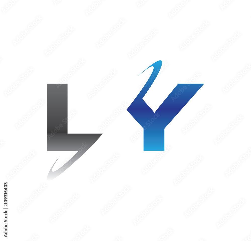 ly initial logo with double swoosh blue and grey ly initial logo with double swoosh blue and grey