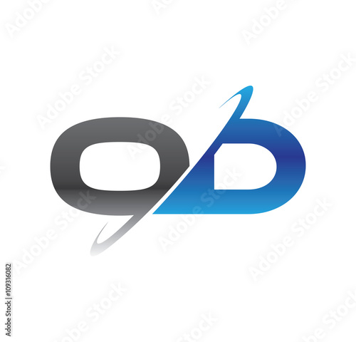 od initial logo with double swoosh blue and grey
