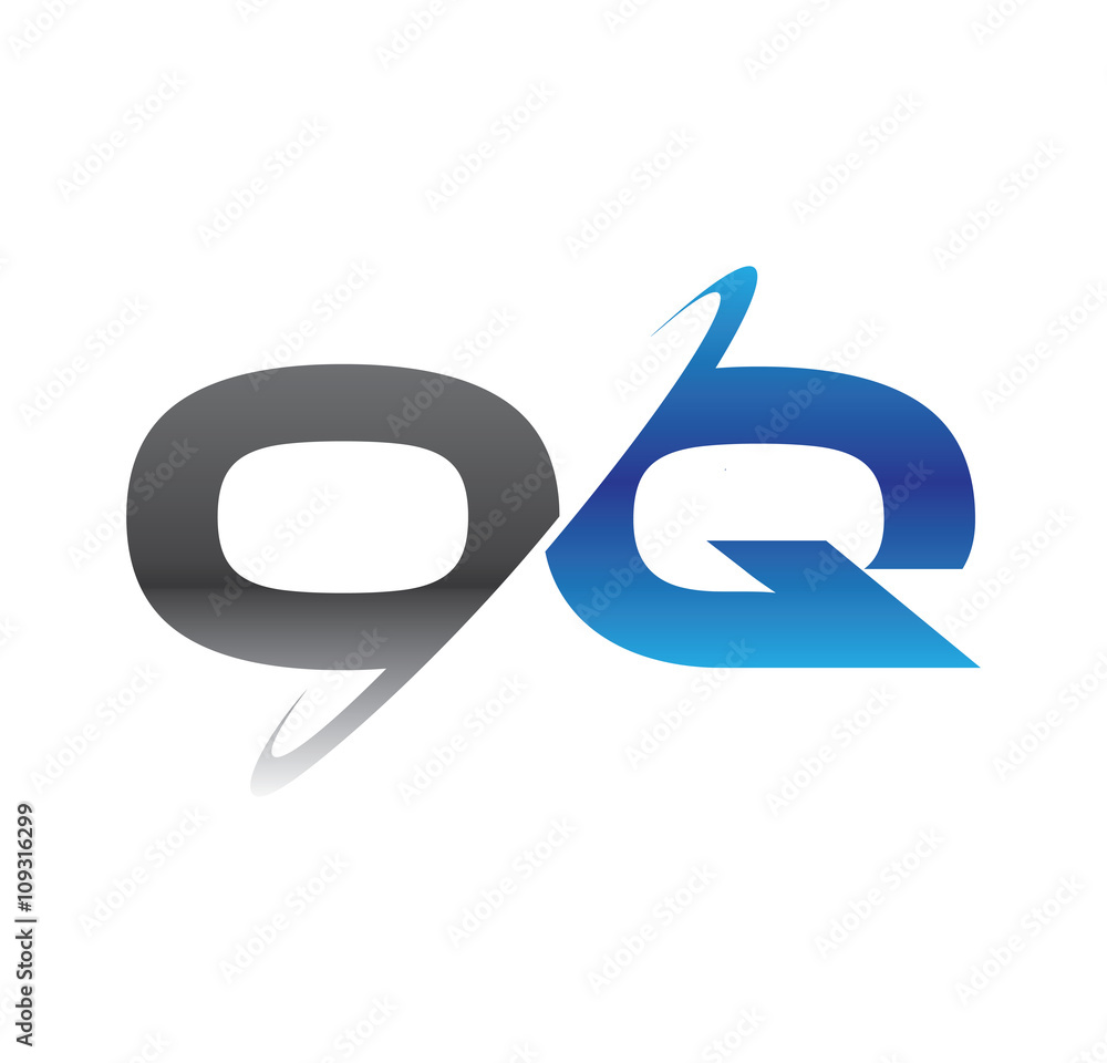 oq initial logo with double swoosh blue and grey oq initial logo with double swoosh blue and grey