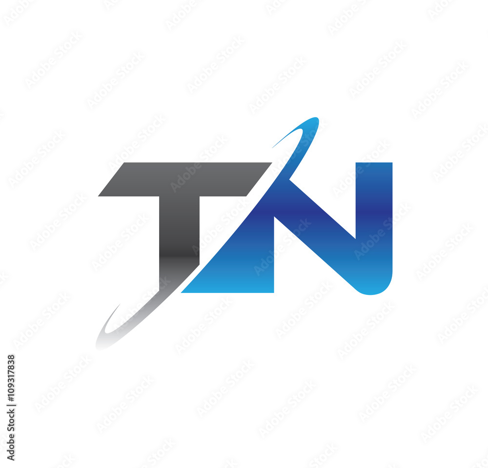 tn initial logo with double swoosh blue and grey tn initial logo with double swoosh blue and grey