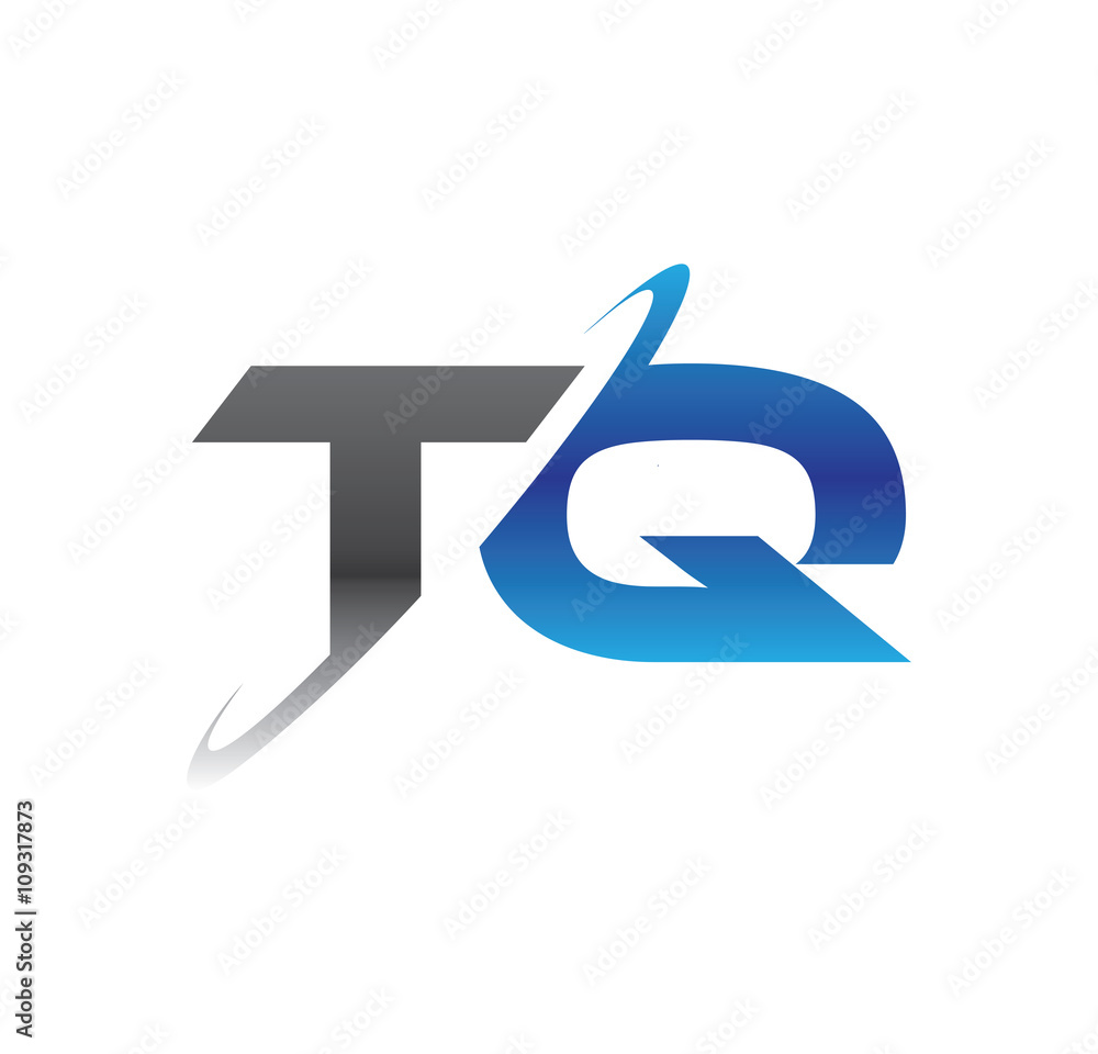 tq initial logo with double swoosh blue and grey tq initial logo with double swoosh blue and grey
