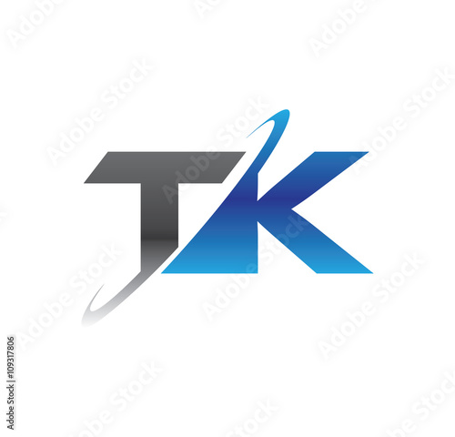 Free Download tk initial logo with double swoosh blue and grey - GFXLoad