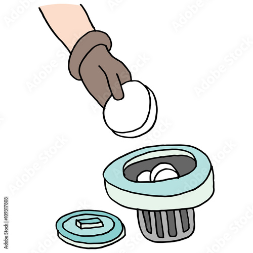 adding chlorine tablets to pool dispensor