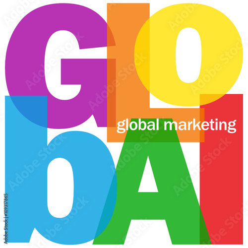 GLOBAL MARKETING Vector Letters Collage