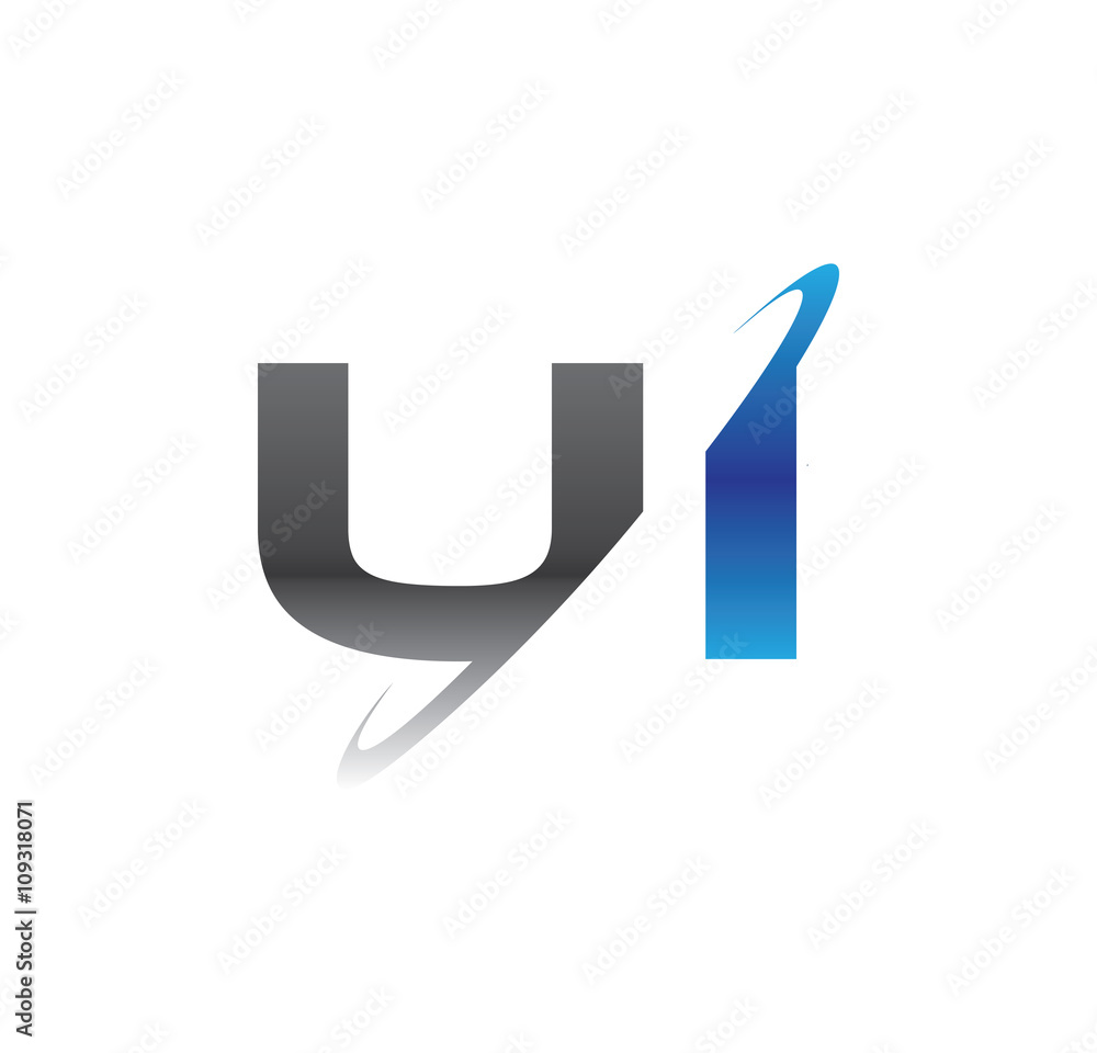 ui initial logo with double swoosh blue and grey ui initial logo with double swoosh blue and grey