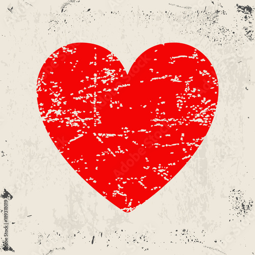Grunge red heart