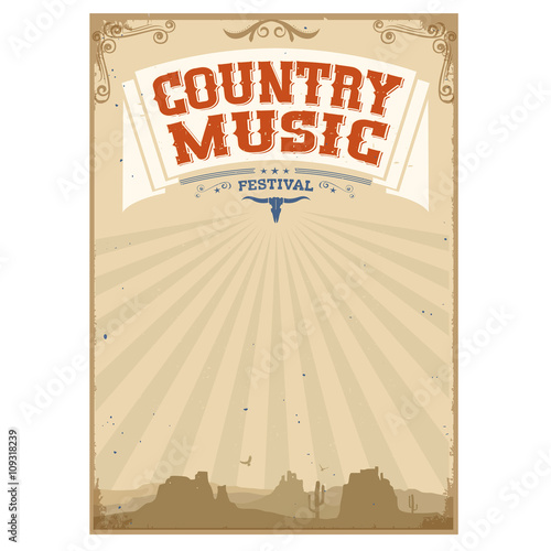 Country music festival background with american landscape