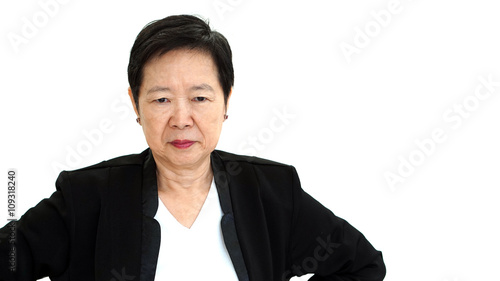 Asian senior manager business woman upset and unhappy abstract l photo