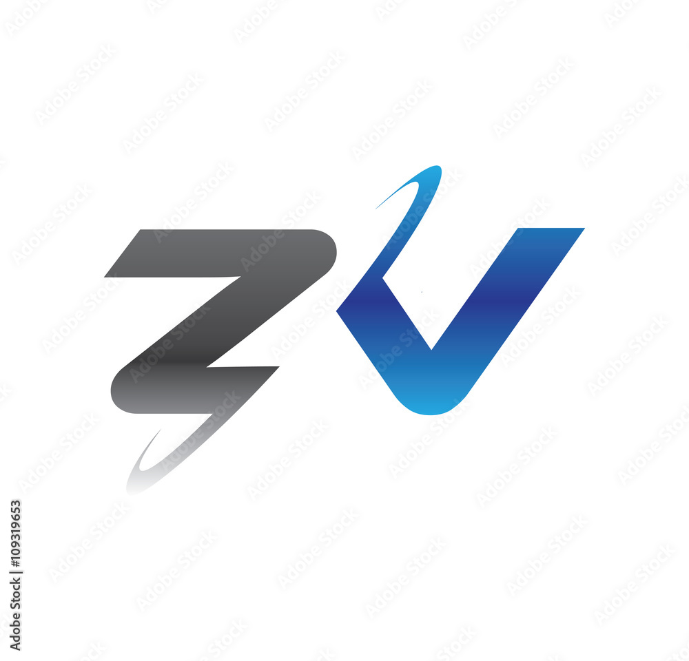 zv initial logo with double swoosh blue and grey zv initial logo with double swoosh blue and grey