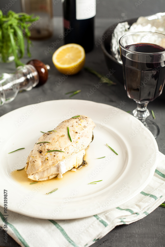 Steamed in foil chicken breast Steamed in foil chicken breast