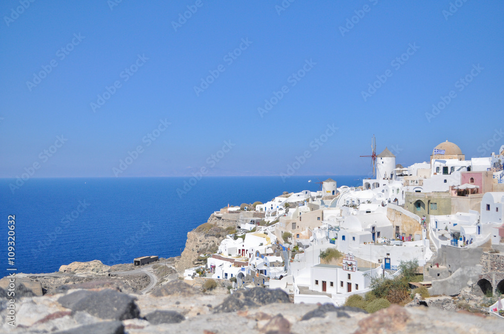 Landscape Greek island in the Mediterranean sea.