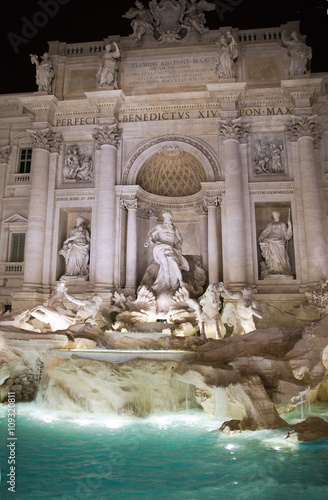 Trevi Fountain, Rome, Italy. Night view