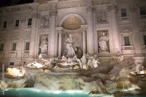 Trevi Fountain, Rome, Italy. Night view