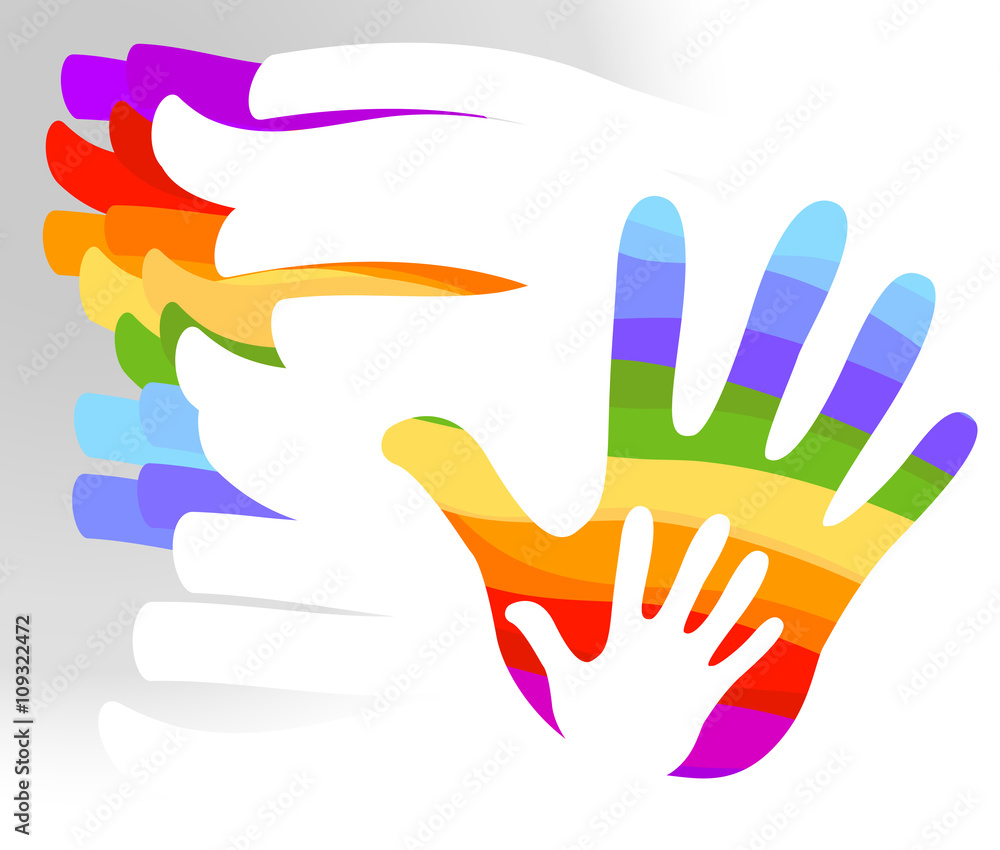 Obraz premium hands colorful illustration