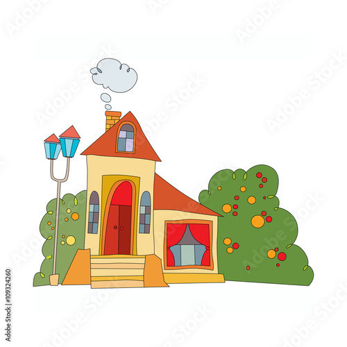 Fototapeta Naklejka Na Ścianę i Meble -  house in cartoon style