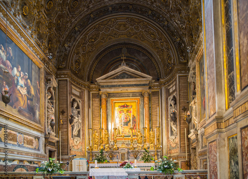 ROME, ITALY Church of the Holy Name of Jesus on Piazza del Gesu 1584. Interior Chiesa del Gesu photo