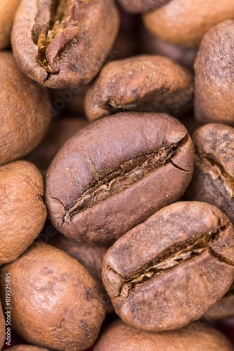 Extreme macro coffee beans background