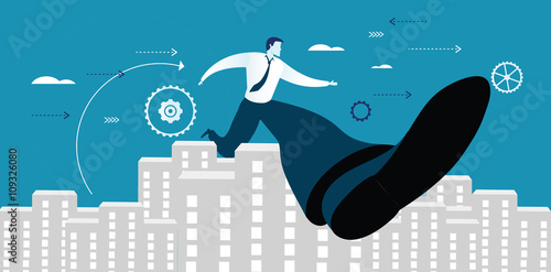 Businessman successful in overcoming obstacle