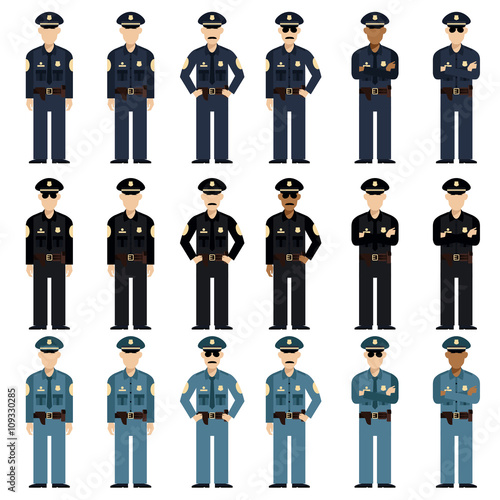Set of police men