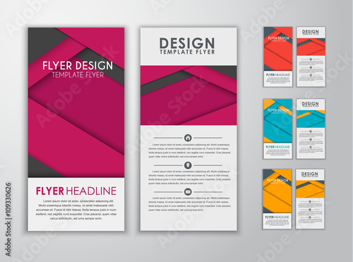 Set of colored flyers material design