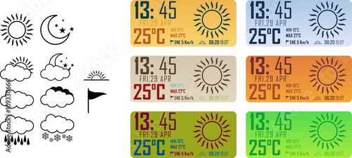 simple weather widget vector elements