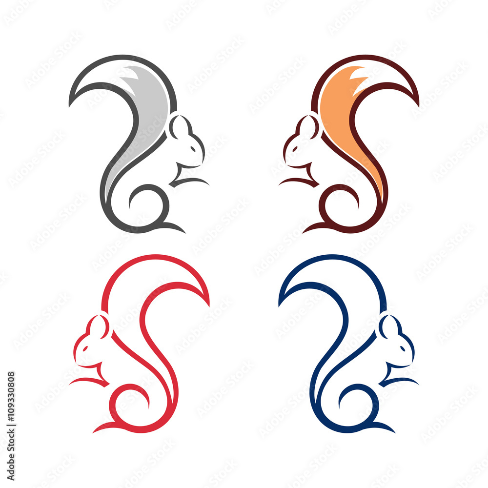 Abstract Squirrel Chipmunk Line Art Character Illustration Abstract Squirrel Chipmunk Line Art Character Illustration
