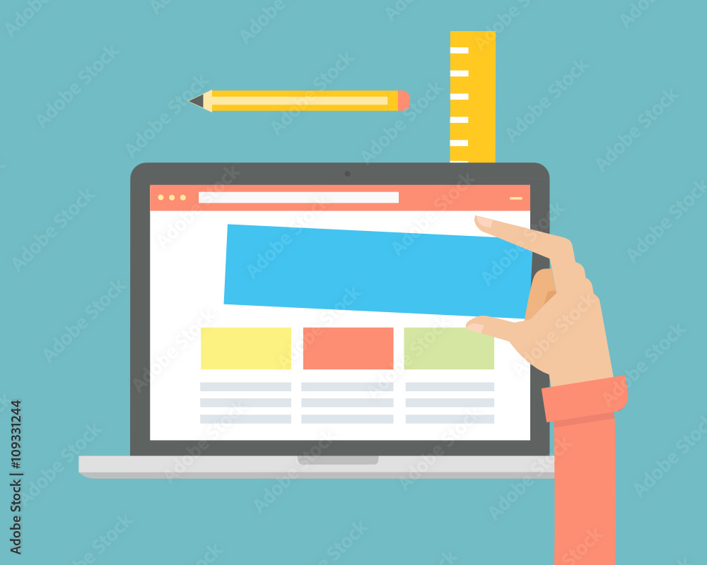 Website builder design concept. For web and mobile applications of web design Website builder design concept. For web and mobile applications of web design